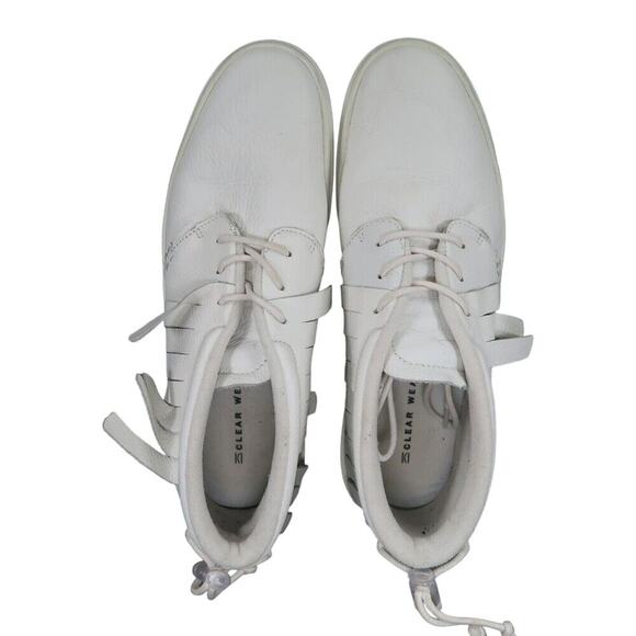 Clear Weather Shoes Mens 11 Sneaker Chukka Boot One O One White Leather Casual - Picture 6 of 13